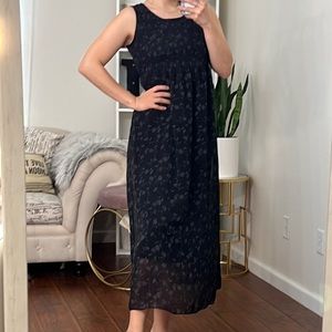 M&F MIDI Dress Black Floral Vintage